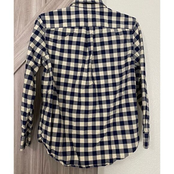 Polo Ralph Lauren blue and cream checked button up boys - Picture 4 of 5